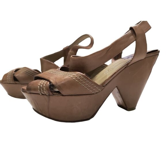 Vintage Chloe leather Wedge sandals Size 39.5 US Size US shoe size 8.5. - Picture 5 of 13